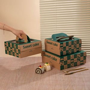 Cajas Portátiles Pentagonales para Pasteles de 6 y 8 Pulgadas, de Papel Kraft, Alta Resistencia a la Compresión, para Pasteles de Queso - Product Image 2