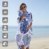 Robe poncho de plage à capuche en éponge personnalisée en microfibre pour adultes Serviette de surf compressée pour un changement facile