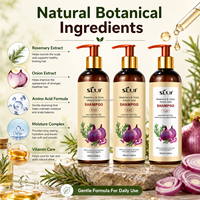 Champú de Aminoácidos de Romero y Cebolla de Marca Privada SILU OEM, Champú Hidratante para el Cuidado Natural del Cabello