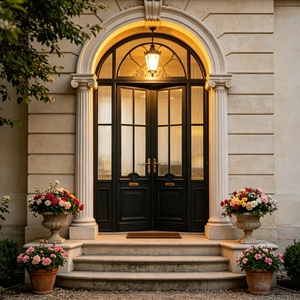 Porte française en aluminium durable de haute qualité, style européen moderne, Alufront NFRC AS2047, pour allée de jardin - Product Image 5