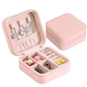 WEIMEI Hot Sale New Travel Leather Jewelry Organizer Storage Ring <b>Earring</b> Necklace Packaging Zipper Bag Jewellery <b>Gift</b> <b>Box</b> - Product Image 4