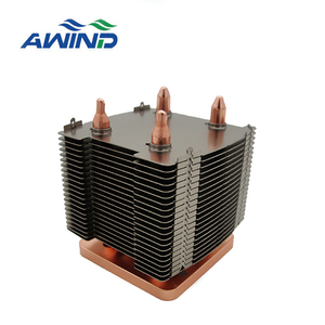 Dissipatore di calore su misura dell'aletta della fibbia della doppia torre della cpu del dissipatore di calore della macchina della cpu dell'aletta del perno della chiusura lampo di precisione con il tubo di calore - Product Image 4