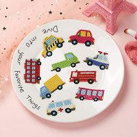 Lot de mini-autocollants de peinture diamantée Songwoo pour enfants : véhicules de transport, dessins animés (voiture, bus, avion, robot) – Peinture diamantée DIY