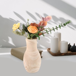 Vaso Rustico <span class=keywords><strong>in</strong></span> <span class=keywords><strong>Legno</strong></span> per Fiori, Portafiori da Tavolo per Arredamento Casa, Ufficio e Stile Rustico - Product Image 3