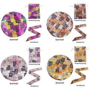 African Double Layer Silk Satin Bonnets Headwrap <b>Bag</b> for Hair Protection All-Night Comfort with XL Scrunchie Promotion Gift Set - Product Image 2