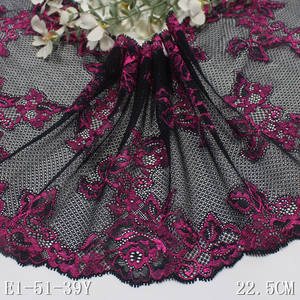 Tela de encaje elástico de biocolor, encaje elástico por yarda, cinta de flores para costura de lencería y prendas de vestir - Product Image 6