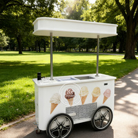 Chariot à gelato CE, chariot de service de jus, chariot à crème glacée, chariot mobile pour café et crème glacée