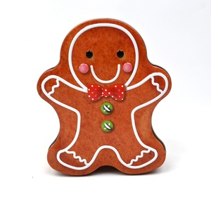 Factory Custom Gingerbread Man Shaped <b>Metal</b> Tin <b>Box</b> for Biscuit Candy Gift and Christmas Party Favor - Product Image 1
