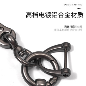 Zinc Alloy Keychain Horseshoe Buckle 6mm Spring <b>Ring</b> Office Gift <b>Car</b> <b>Key</b> Accessory - Product Image 3