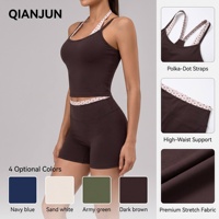 Dames Contrast Polka Dot 2-delige yogaset Hoge stretch Hoge taille Ondersteuning Zacht Ademend Casual Fitness Sport Actieve outfit