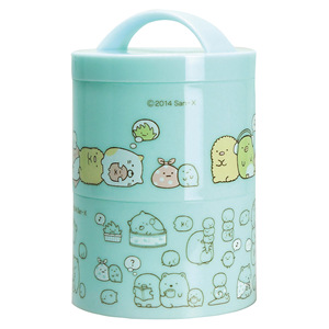 Rilakkuma Three Layer Plastic <b>Lunch</b> <b>Box</b> Microwave Safe For Children Portable Storage Cylinder Shape Cartoon Pattern - Product Image 3