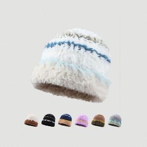 Chapeau Bob Tricoté Femme Hiver Chaud Nouveau Design Grande Taille Épais en Fourrure Douce et Moelleuse pour Voyage - Product Image 1