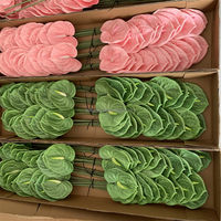 B-808 Fleurs en gros pour décoration de mariage, fleurs d'anthurium en latex à toucher réel, arrangements floraux, anthurium rose à tête unique