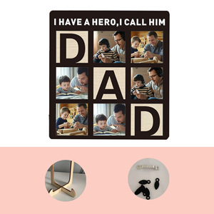 Patrón personalizado Personalización Día del Padre Foto de madera Decoración de escritorio Regalo para papá Decoración del hogar - Product Image 4