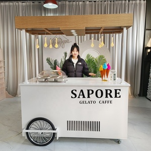 Carretto Mobile per Gelati e Caramelle Personalizzato in Stile Romantico per Decorazioni di Matrimoni e Feste con Congelatore, Imballato in Cartone - Product Image 1
