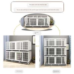 Cage <span class=keywords><strong>d</strong></span>'élevage de chats galvanisée empilable à double couche à bas prix avec plateau et boîte en plastique de conception classique - Product Image 4