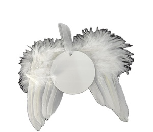 Customized Logo Print Angel Wing <strong>Xmas</strong> Hanging <strong>Wood</strong> Sublimation Blank Feather Wing Christmas Pendant <strong>Tree</strong> - Product Image 4