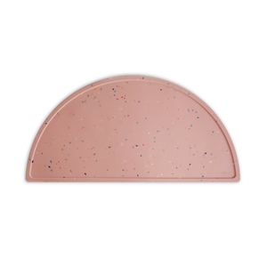 Napperon en silicone demi-rond moucheté pour lave-vaisselle, sans BPA, antidérapant, <span class=keywords><strong>avec</strong></span> bords surélevés, napperon en silicone pour enfants - Product Image 1