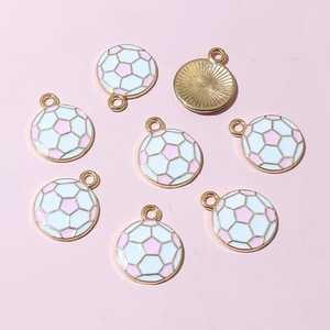 Dijes Pequeños de Fútbol Esmaltados, Colgantes de Aleación de Zinc, Accesorios para Fabricación de Joyería DIY - Product Image 6
