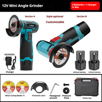 Mini-meuleuse d'angle électrique sans fil 12V portable, sans balais, avec déclencheur, pour bricolage domestique, machine de découpe de 3 pouces, batterie au lithium rechargeable