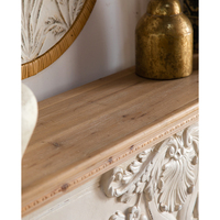 Table console en bois pour hall d'entrée, fabrication artisanale européenne, avec base sculptée antique