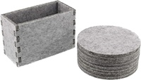 Dessous de verre absorbant en feutre rond gris épais de qualité supérieure avec support en feutre pour la protection de la table à café, 8 pièces