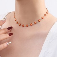 Kalung Choker Bunga Daisy Bohemian Berkualitas Tinggi Grosir, Perhiasan Manik-Manik untuk Wanita, Hadiah Perhiasan