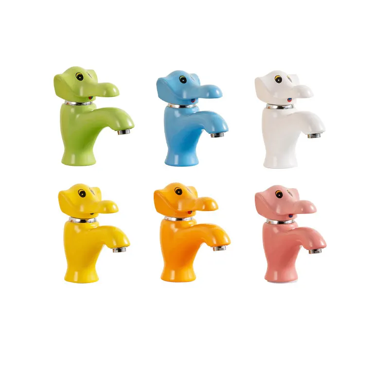 Kindergarten Children Elephant Bright Color Ceramic Bathroom Thermostatic Faucet