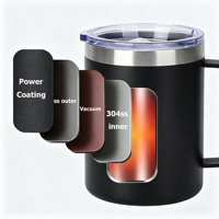 Mug à café de bureau en acier inoxydable à double paroi de 12 oz, sans BPA, portable pour le camping et les voyages, gobelet à vin isotherme sous vide