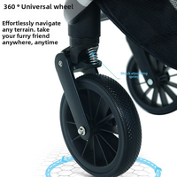 Poussette pliable compacte et légère pour animaux de compagnie, porte-chien et porte-chat avec quatre roues universelles pour les voyages et les promenades