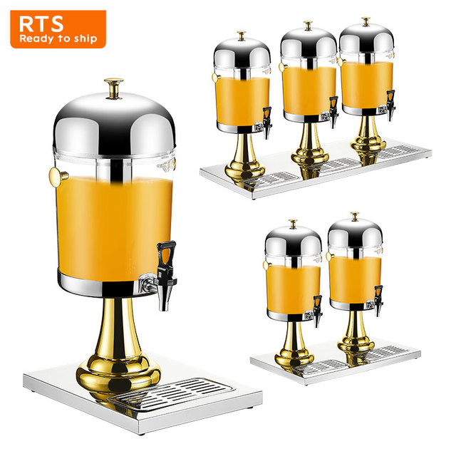 Thickening Stainless Steel Golden 8L Beverage Soda Juicer Dispenser Wholesale for Hotels Restaurants for Processing Juice Drinks