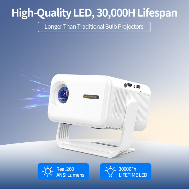 Touyinger Z9W Android Projector Support 4K Full HD LED Projector Auto Focus 180 Rotation for Children 2.4/5G Dual WiFi6 BT 5.0