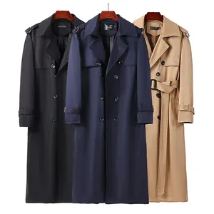 Wholesale Custom Tops Jacket Coat Men's Fashion Long Windbreaker Plus Size Jackets S-9XL