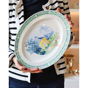 Set di Stoviglie Elegante Richard Ginori Lago Gazebo Decorato, 12 Pezzi - Product Image 1