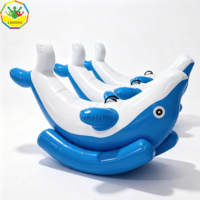 Balançoire gonflable en forme de dauphin, balançoire flottante en PVC pour parc aquatique, jouet gonflable pour enfants, à utiliser en extérieur ou en intérieur, pour la piscine et les divertissements