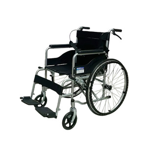 Fauteuil roulant manuel léger en alliage d'aluminium à quatre roues avec freins continus pour hôpital, personnes âgées, handicapés, soins de santé - Product Image 1
