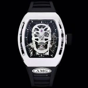 Orologio Sportivo Meccanico Automatico da <span class=keywords><strong>Uomo</strong></span> Edizione Limitata Personalizzato 052 in Argento Lucidato a Ghiaccio con Tourbillon e Vetro Zaffiro Scheletrato - Product Image 1