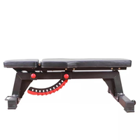 Banc de musculation multifonctionnel réglable inclinable/abaisseable en acier robuste BLD, longueur 1250 mm, rembourré en PU pour la maison/la salle de sport commerciale