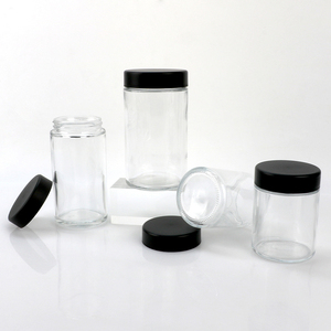 Custom <b>Clear</b> Glass Jars 4oz, 5oz, 6oz Cylinder packaging <b>Containers</b> brand logo printing - Product Image 5