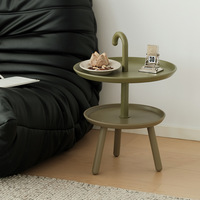 Table d'appoint mobile en plastique de style nordique, moderne et minimaliste, pour chambre à coucher, chevet, canapé, table d'angle, double niveau, petite table basse de luxe léger
