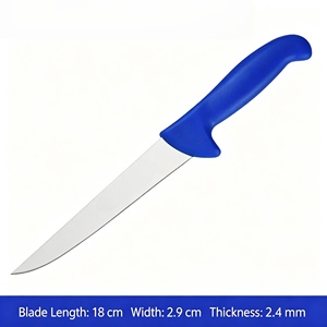 Couteau à découper de 9,25 pouces, lame en acier inoxydable, manche antidérapant en PP jaune, pour la découpe de viande, boucherie, restaurant, HOREC - Product Image 3