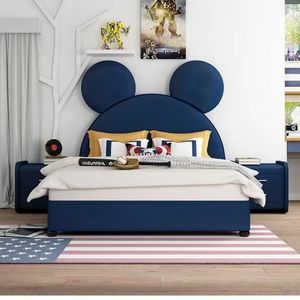 HJ HOME Lit tendance Lits rembourrés pour enfants Meubles <span class=keywords><strong>de</strong></span> chambre à coucher pour enfants <span class=keywords><strong>Mickey</strong></span> Cartoon - Product Image 2