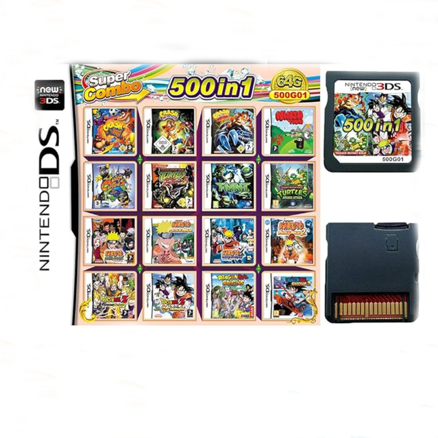 500 in 1 DS Game Cartridge Super Combo Multicart for DS, NDSL, 3DS
