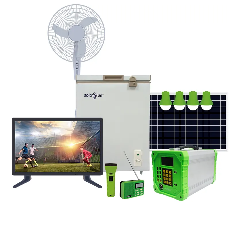 China 12v 80w 100w 150w Paygo pagar como você vai Completo SHS Solar Home System Off grid doméstico de energia solar kit aparelhos