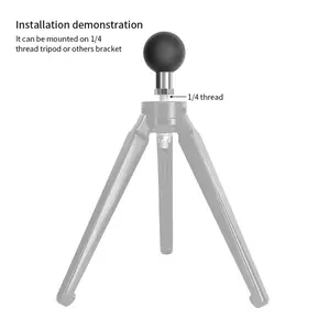 Soporte adaptador de montaje de trípode de cámara de <span class=keywords><strong>aluminio</strong></span> soporte de <span class=keywords><strong>bicicleta</strong></span> para Go <span class=keywords><strong>Pro</strong></span> adaptador de cámara Base Gps soporte 1 ''bola 1/4 montaje de rosca hembra - Product Image 4