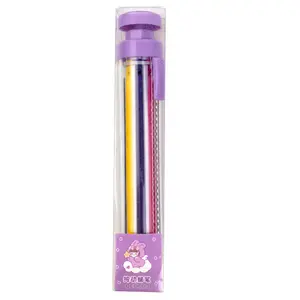 8 ألوان تدوير 8 في 1 لون قلم تلوين متعدد الألوان قابل للسحب قلم ضغط نوع تلوين إبداعي للأطفال رسم على الجدران