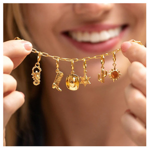 2025 mới DS không thấm nước xỉn màu miễn phí không gây dị ứng bán buôn tùy chỉnh chất lượng cao tự làm đồ trang sức 18K mạ vàng mặt dây chuyền quyến rũ - Product Image 1