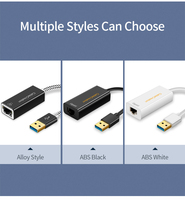 Adaptateur Ethernet Gigabit USB 3.0 vers RJ45 CableCreation 1000 Mbps, blindage tressé, connecteur plaqué or pour ordinateur portable, ultrabook, PC