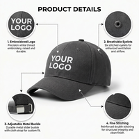 Gorra de Béisbol Personalizada OEM, Bordado de Alta Calidad, Logotipo 3D, Gorra de Algodón Ajustada de 6 Paneles, Gorras de Golf con Logotipo Personalizado
