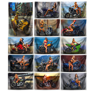 Bandiera Decorativa Sexy Lady per Officine Moto, Poster Autorizzato per Rivenditori, Decorazione Murale, Pubblicità 3x5 FT, Insegna Vintage per Pub e Club - Product Image 1